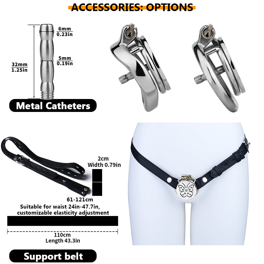 Butterfly Flat Sissy Chastity Cage