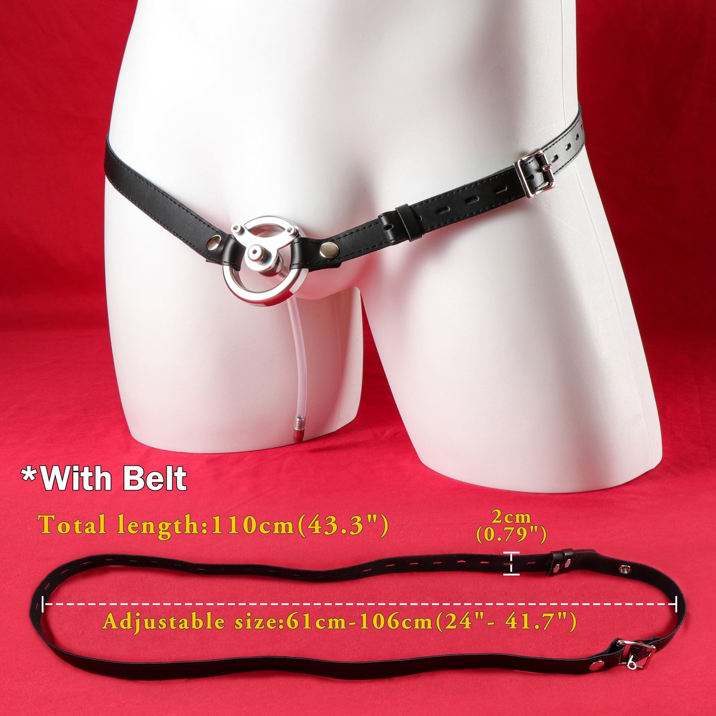 Inverted Negative Ball Flat Chastity Cage with Catheter, F3163 - FRRK