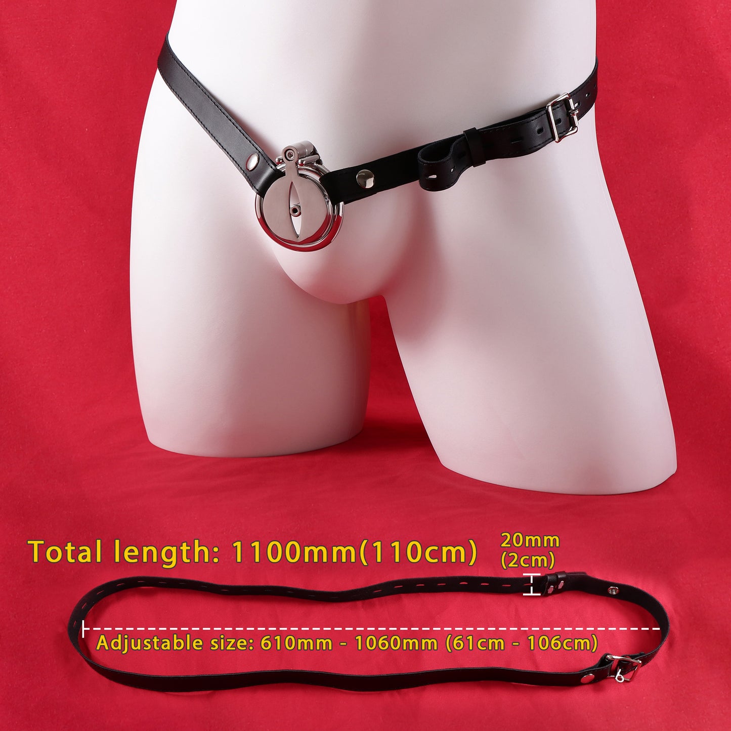 Allen Wrench Key Flat Chastity Cage with Catheter, F3072 - FRRK