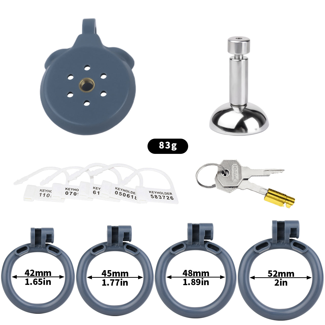3D Printed Flat Chastity Cage with Deep Inverted Penis Cup | F3216C