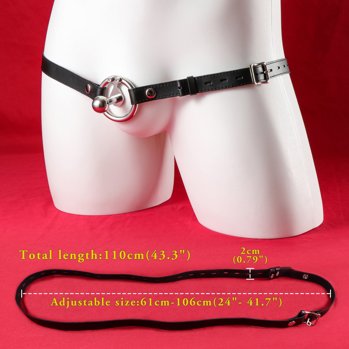 Negative Long Bar Ball Inverted Steel Flat Chastity Cage, F3159 - FRRK