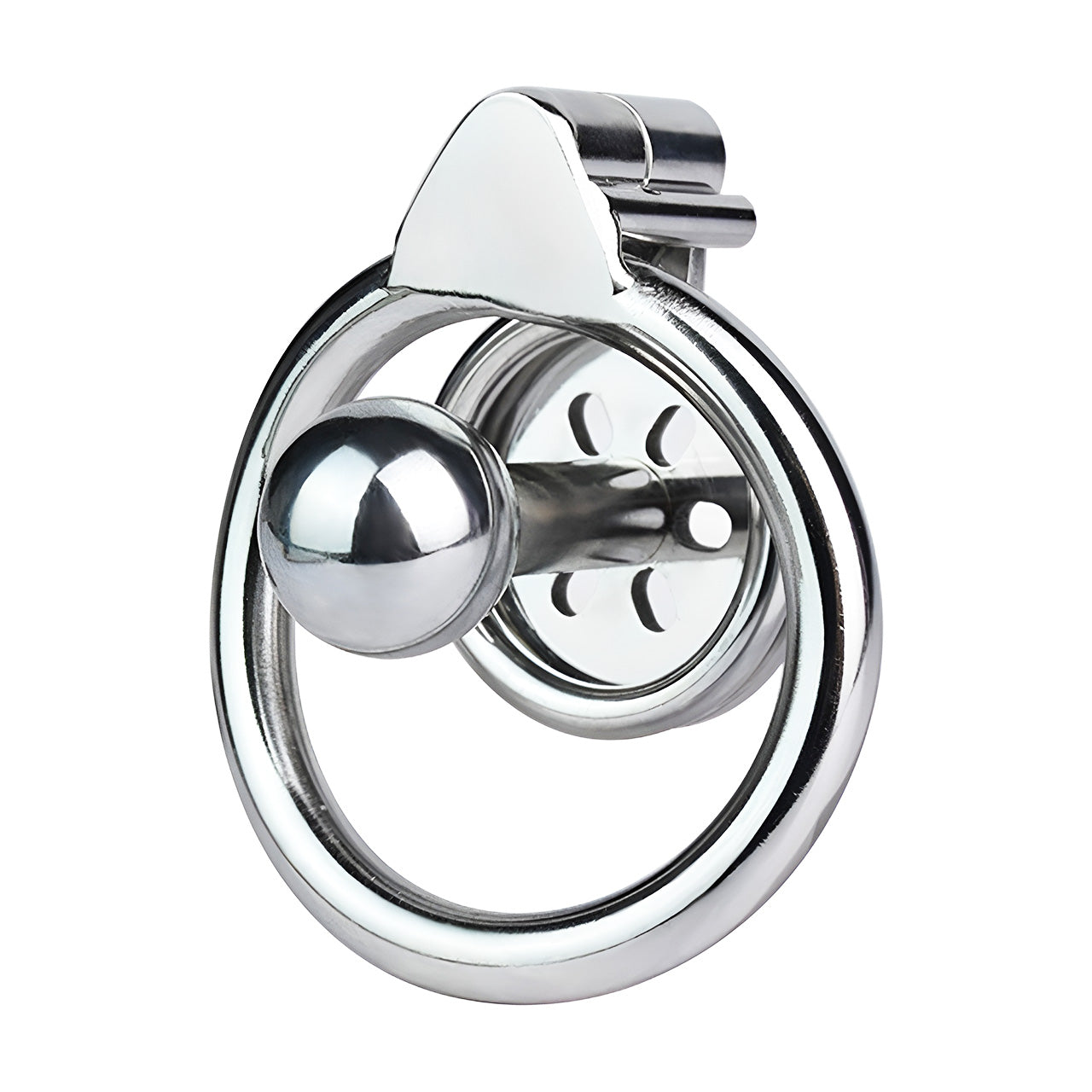 Flat Chastity Cage with Solid Metal Negative Long Bar Ball, F3191 - FRRK