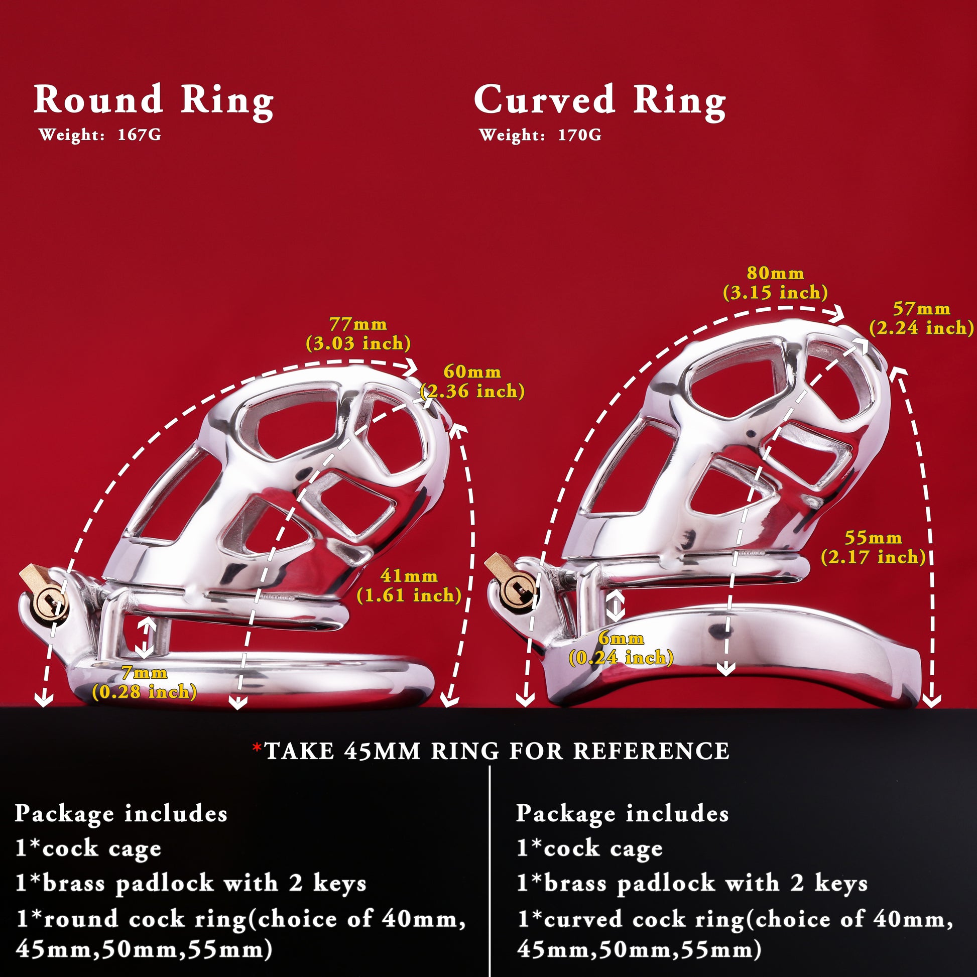 Stainless Steel Metal Small Mamba Male Chastity Cage, F3153 - FRRK