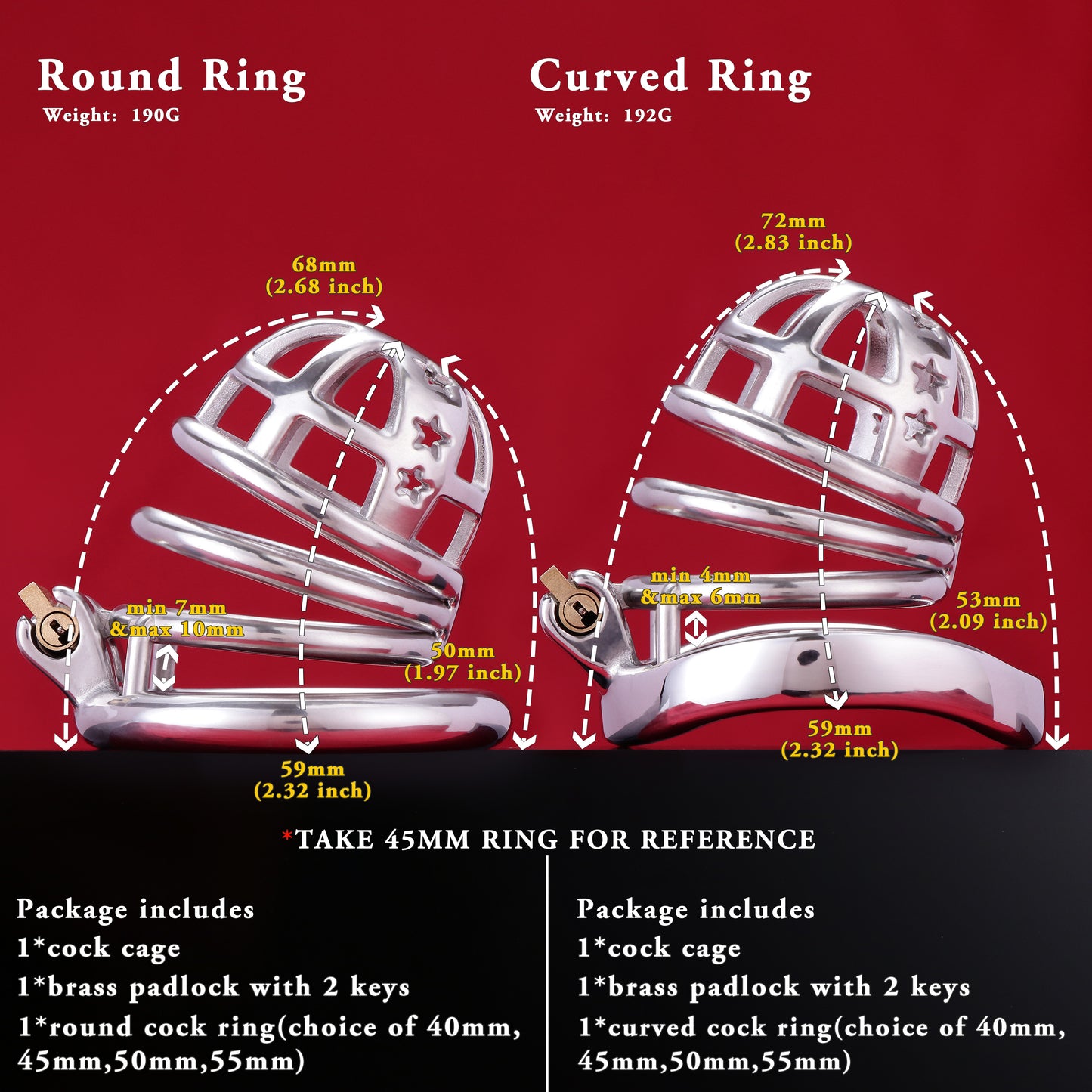 37mm Diameter Large Male Chastity Cage, F3066 - FRRK