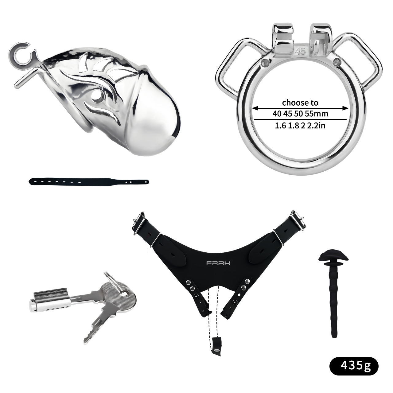 Metal Chastity Dick Locking Cage- Silver