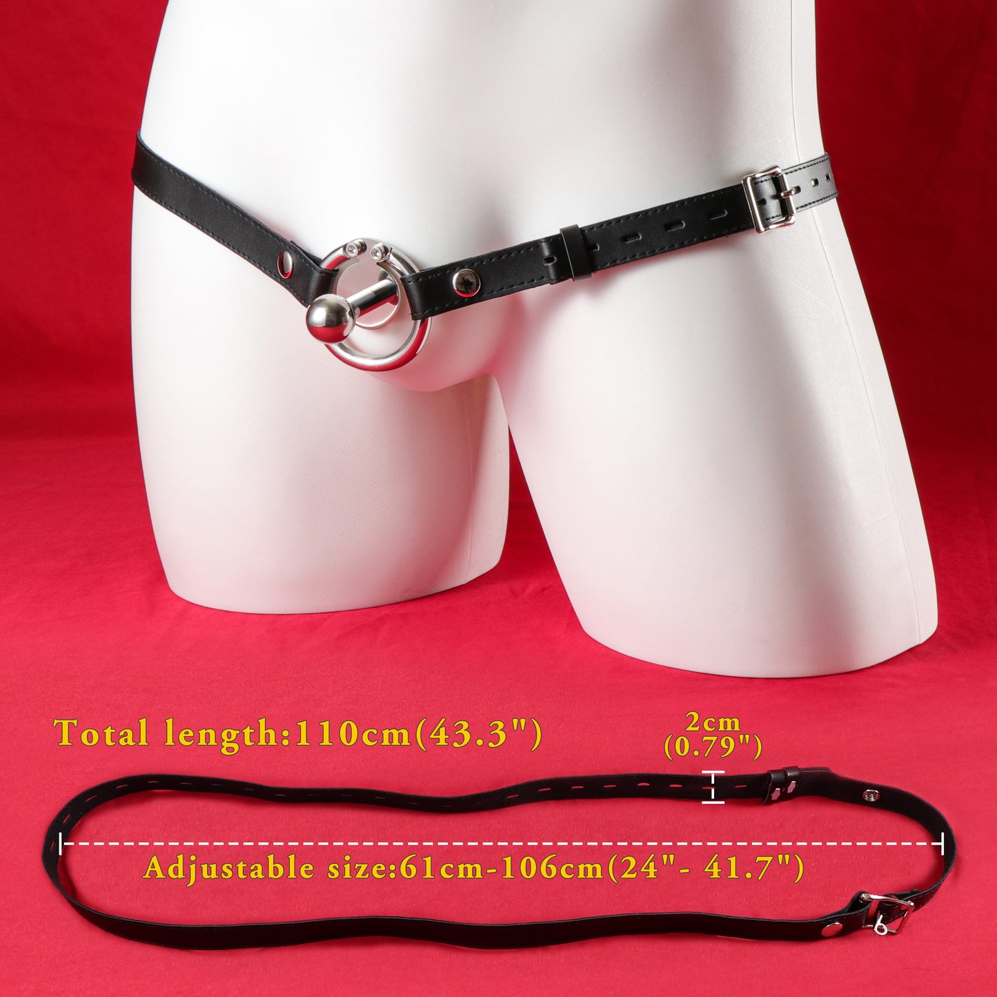 Flat Disc Chastity Cage With Inverted Steel Long Bar Ball, F3162 - FRRK