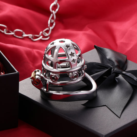 37mm Diameter Large Male Chastity Cage with Screw Spiked, F3069 - FRRK