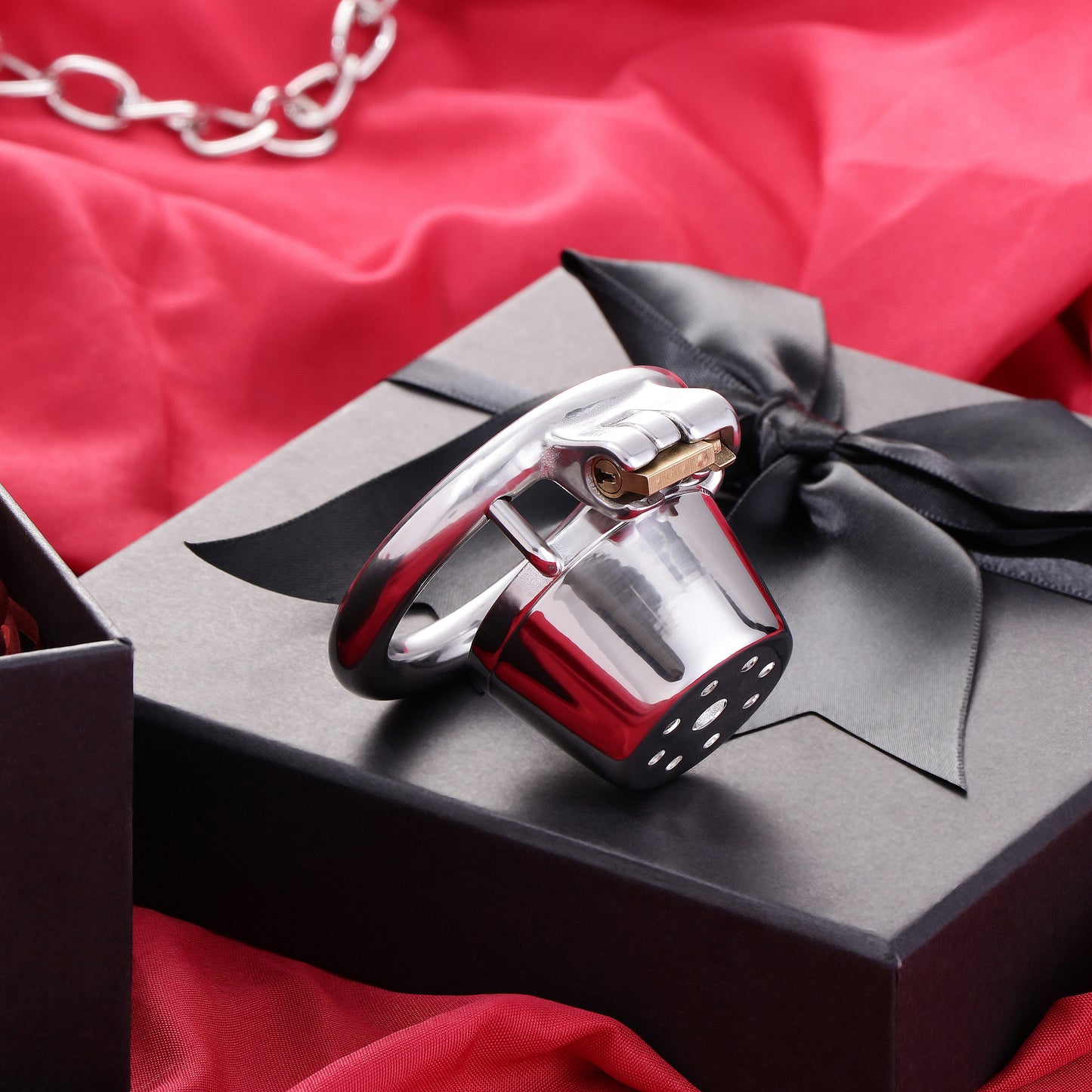 Male Lid Shower Belt Full Close Chastity Cage, F3080 - FRRK