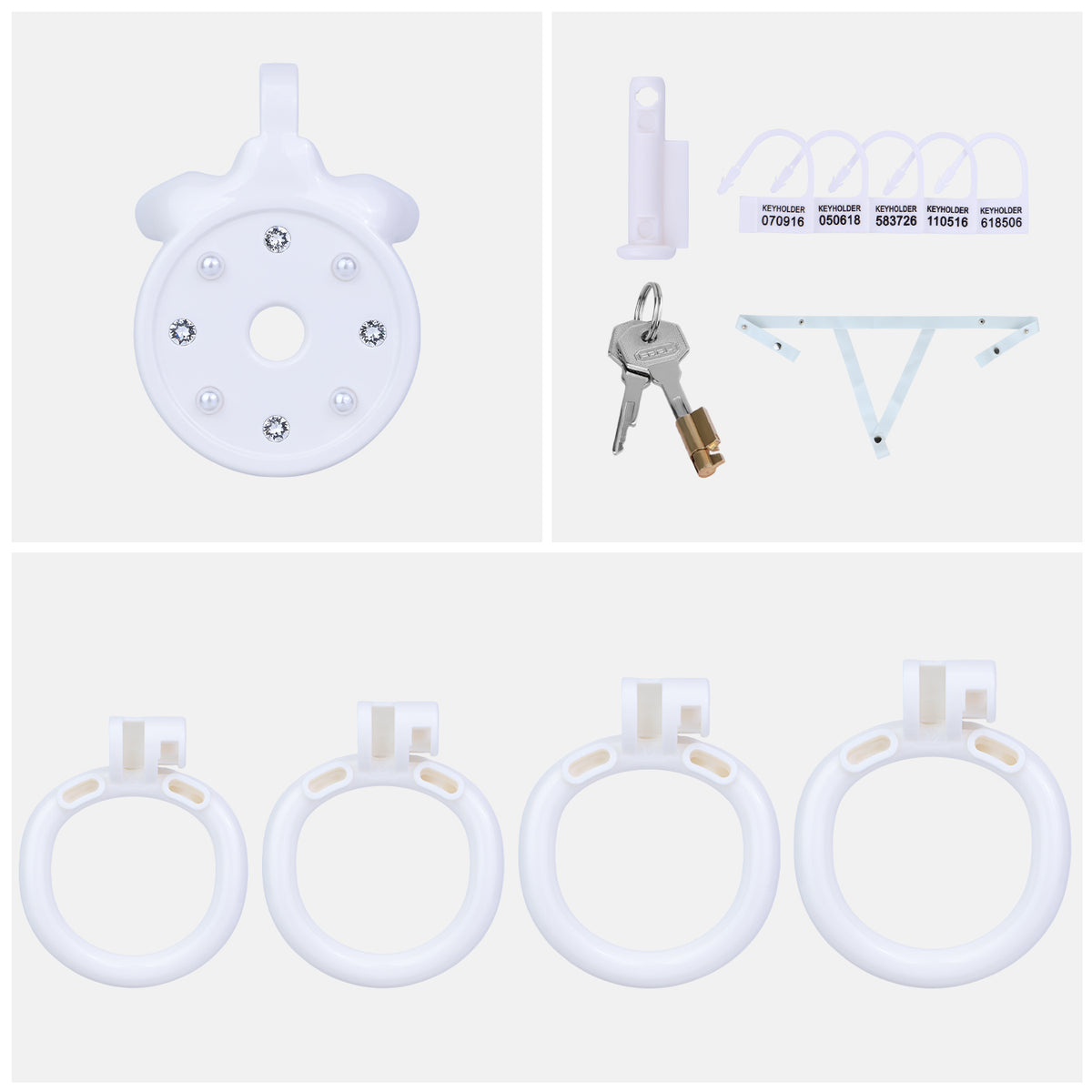 ABS Resin Rhinestone Flat Chastity Cage | AS606