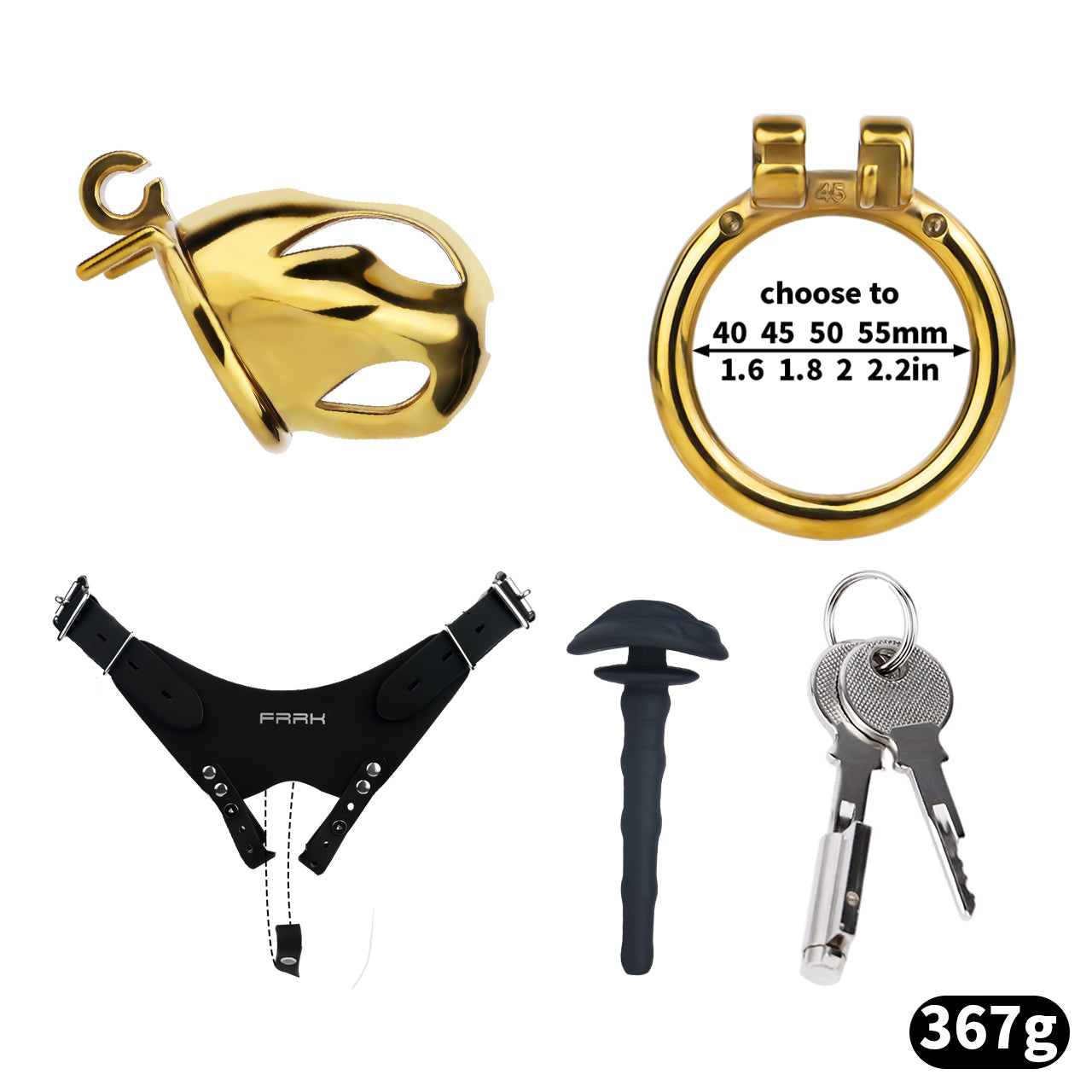 Cobra Series Mamba Chastity Cage | F312A Small Size - Golden