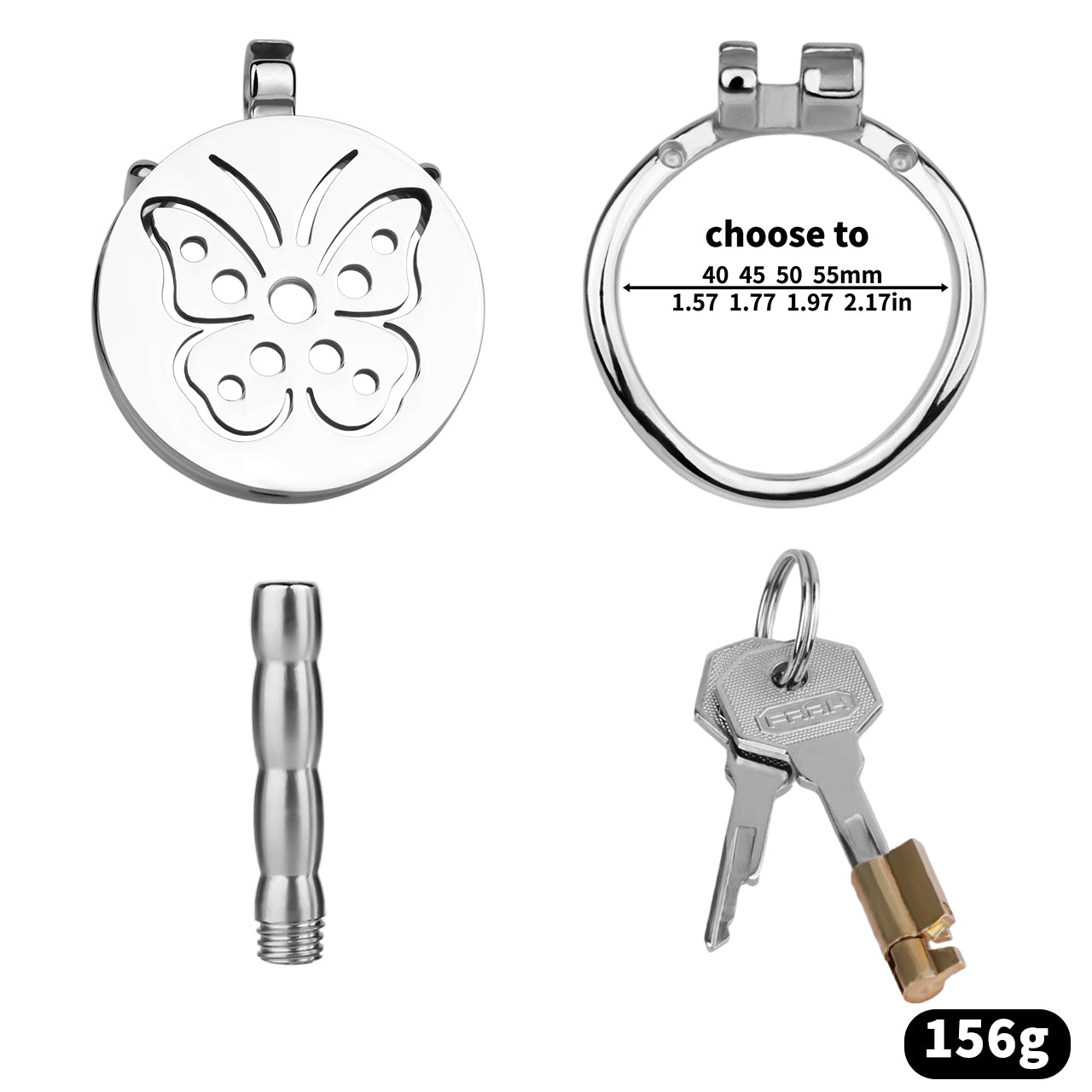 Butterfly Flat Sissy Chastity Cage