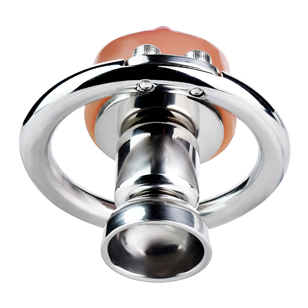 Large Flat Plate Inverted Chastity Cage With Pussy, F3405 - FRRK