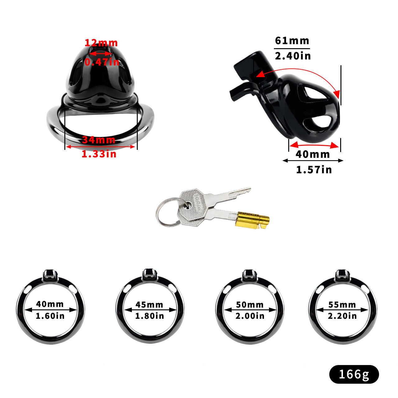 ABS & Aluminum Alloy Chastity Cage - Small Size