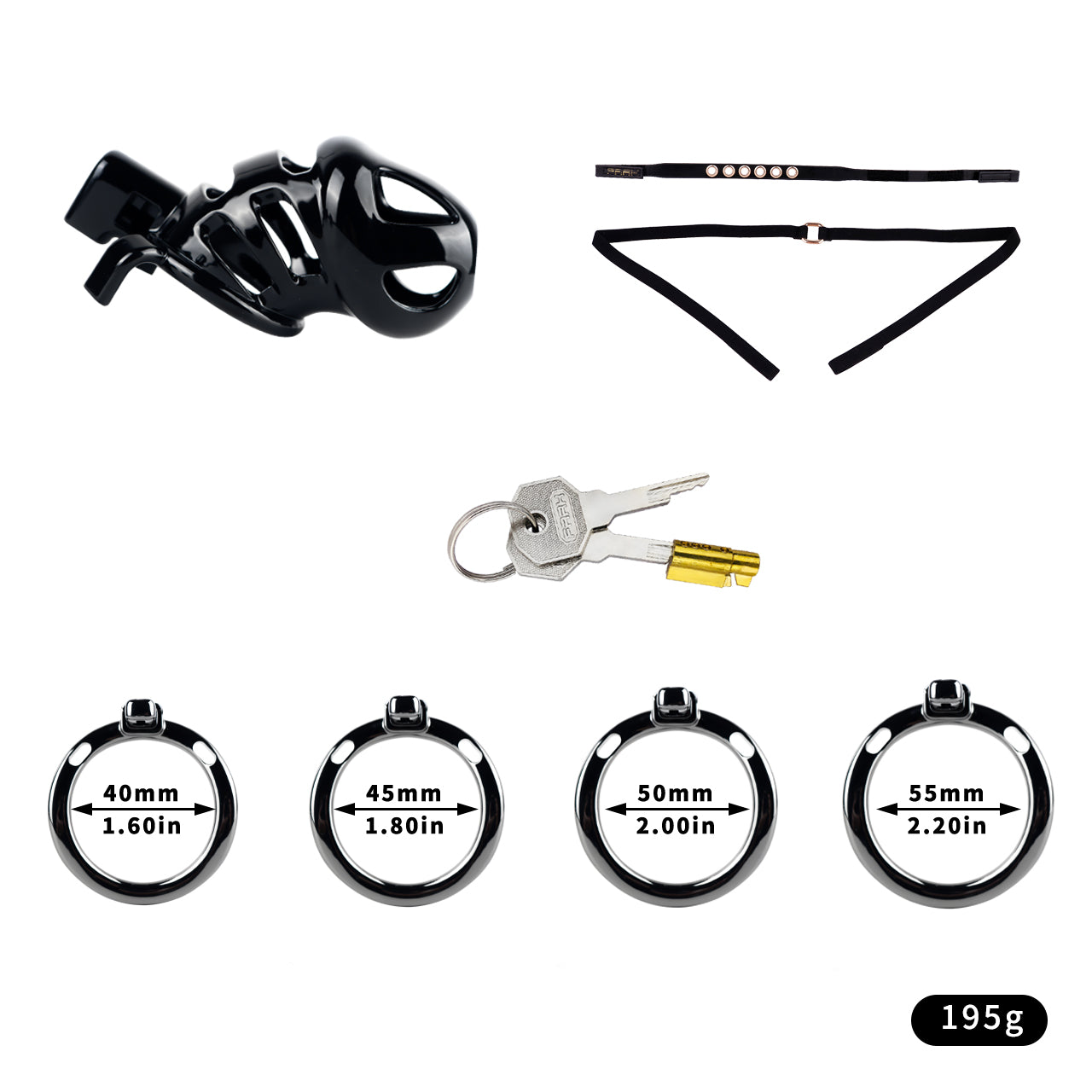 ABS & Aluminum Alloy Chastity Cage - Large Size