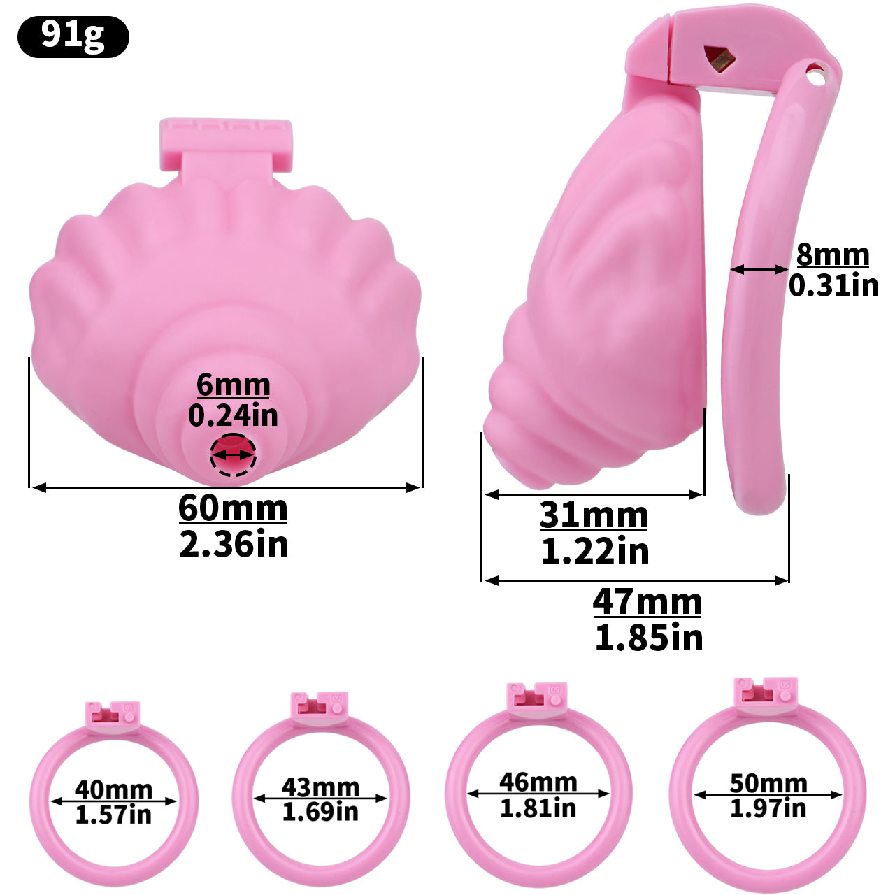 Conch 1.5 Inch Chastity Cage | F274
