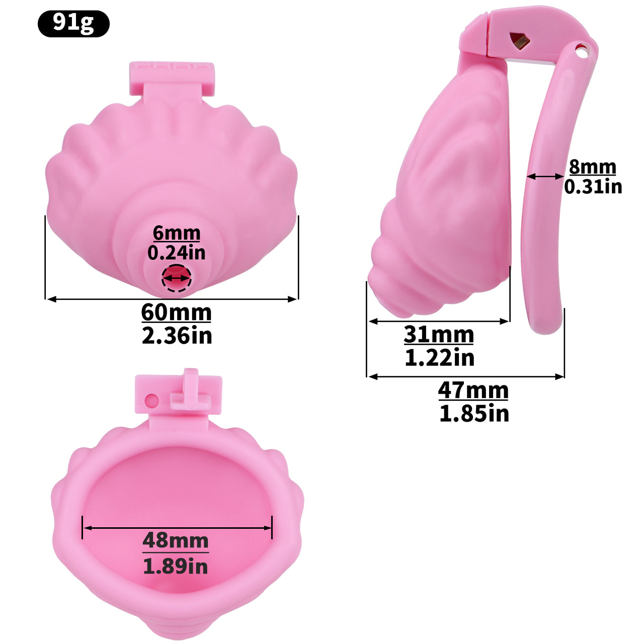 Conch 1.5 Inch Chastity Cage | F274