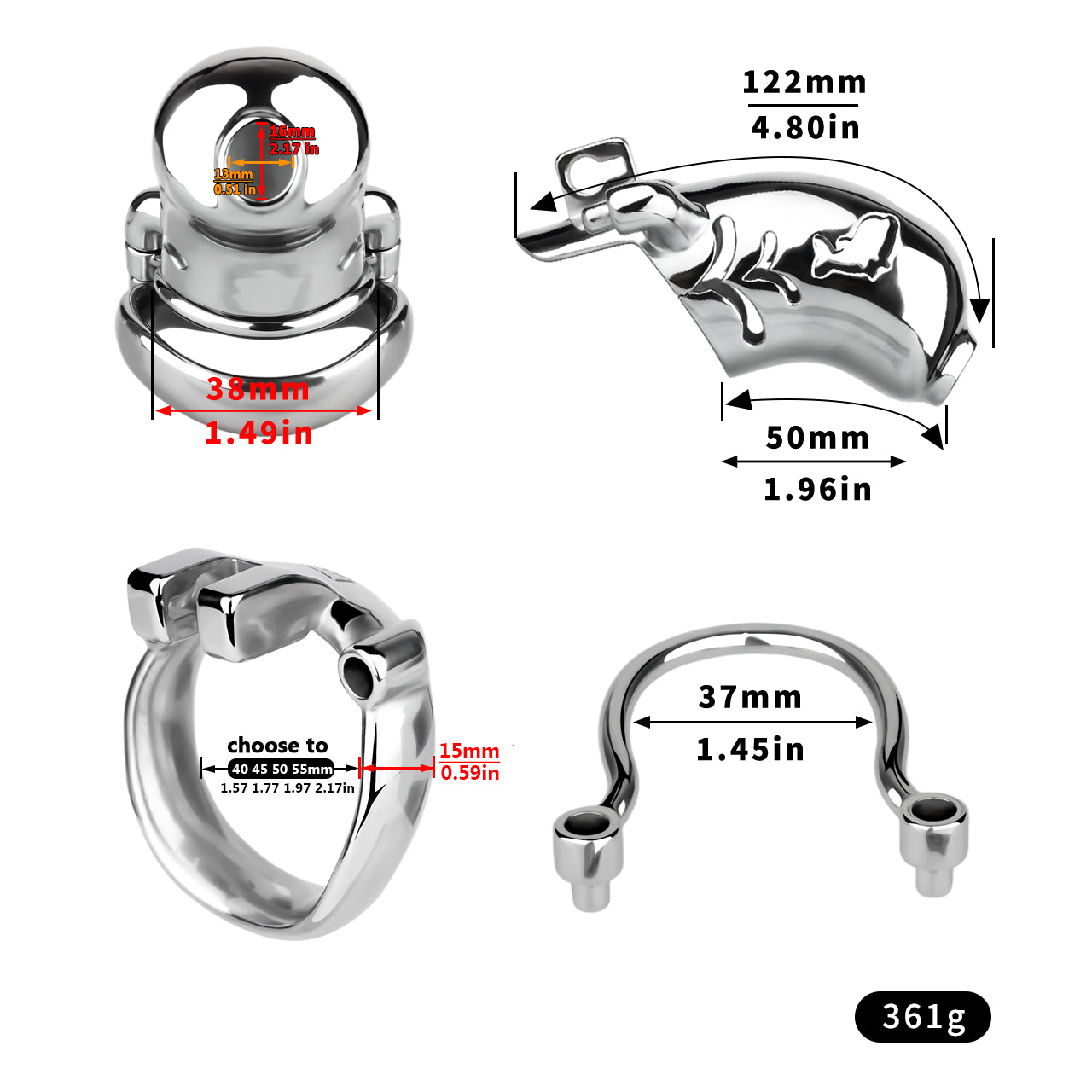 Heavy-Duty Chastity Cage with Silicone Catheter