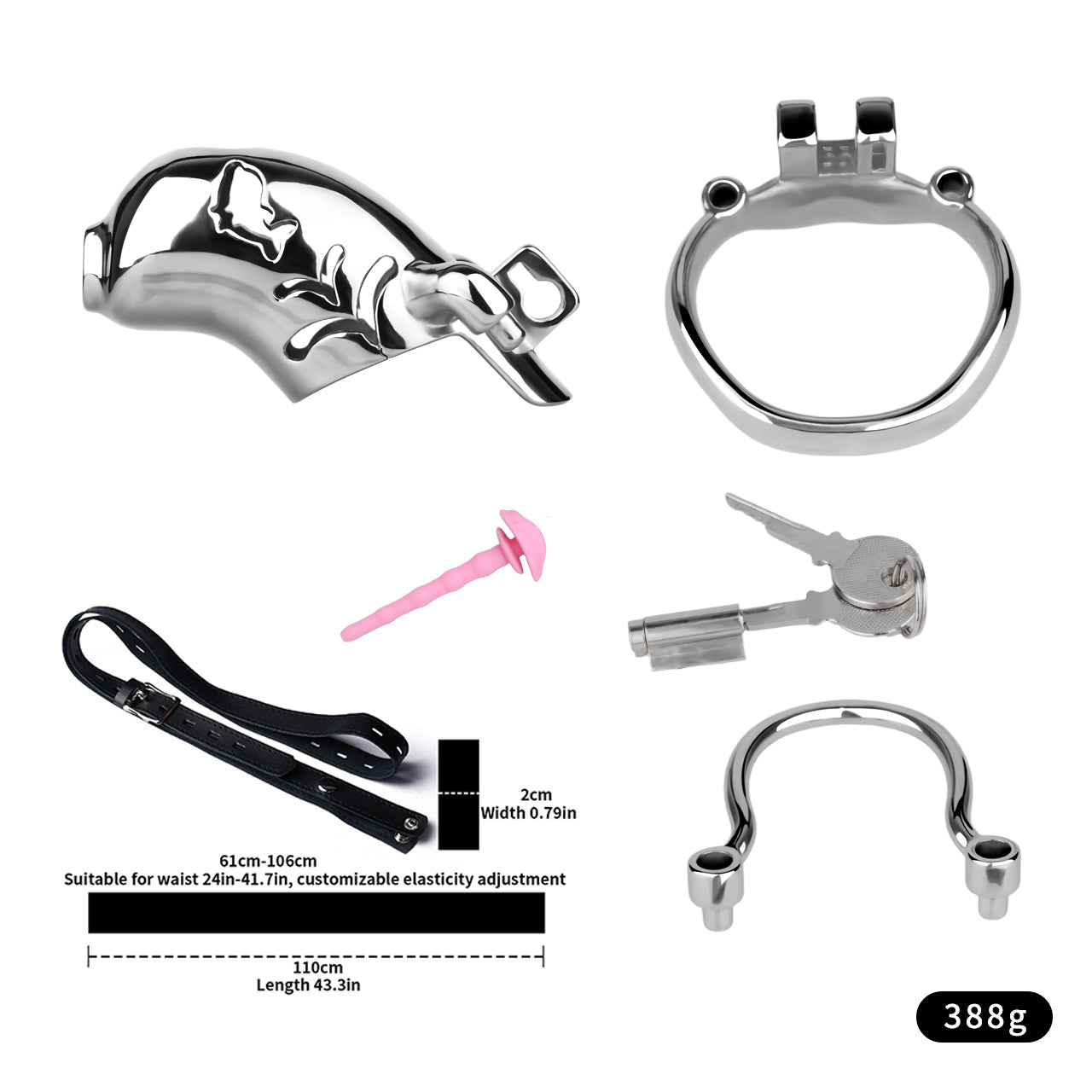 Heavy-Duty Chastity Cage with Silicone Catheter