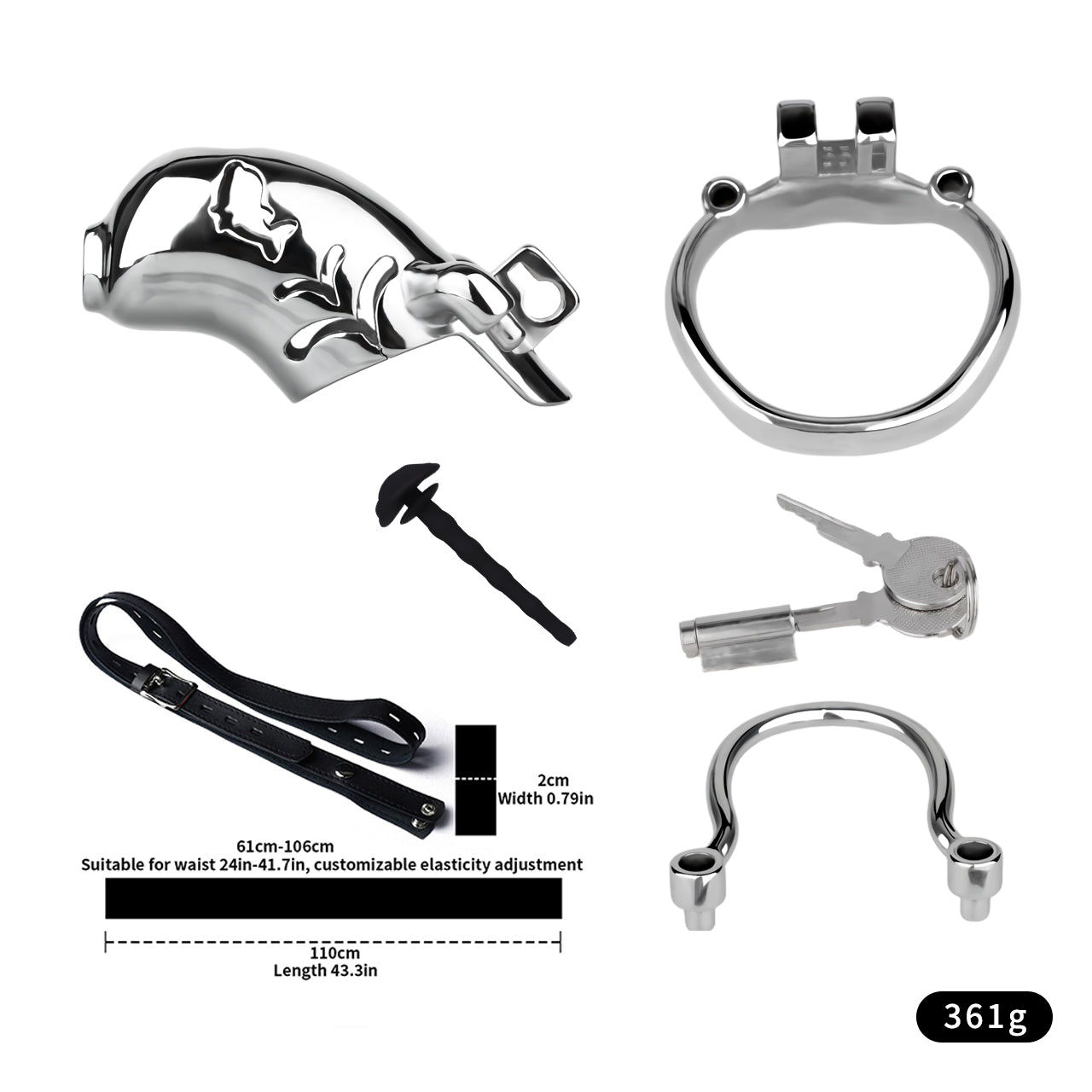 Heavy-Duty Chastity Cage with Silicone Catheter