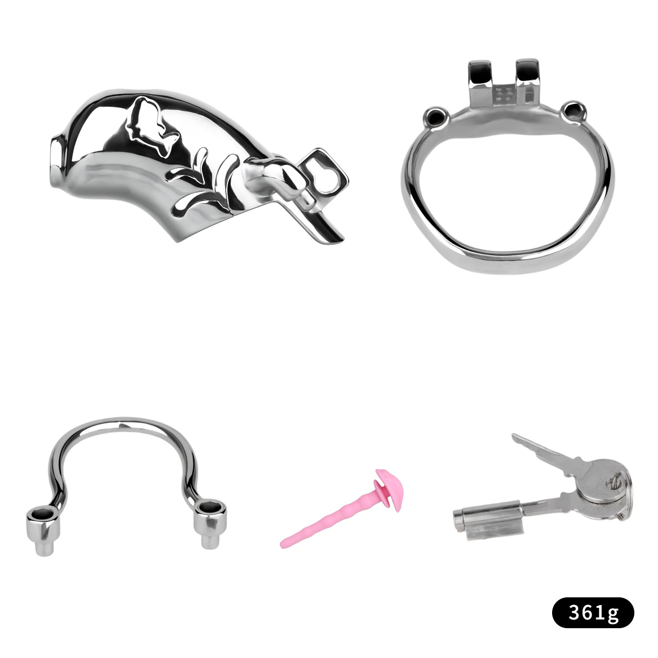 Heavy-Duty Chastity Cage with Silicone Catheter