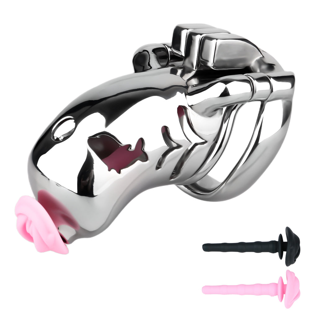 Heavy-Duty Chastity Cage with Silicone Catheter