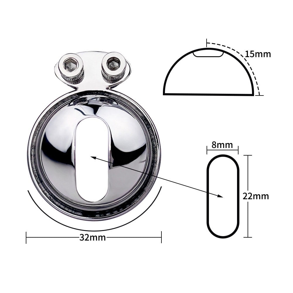 Hemisphere Male Chastity Cage with Urination Hole - Keyless Lock Versions | F3169