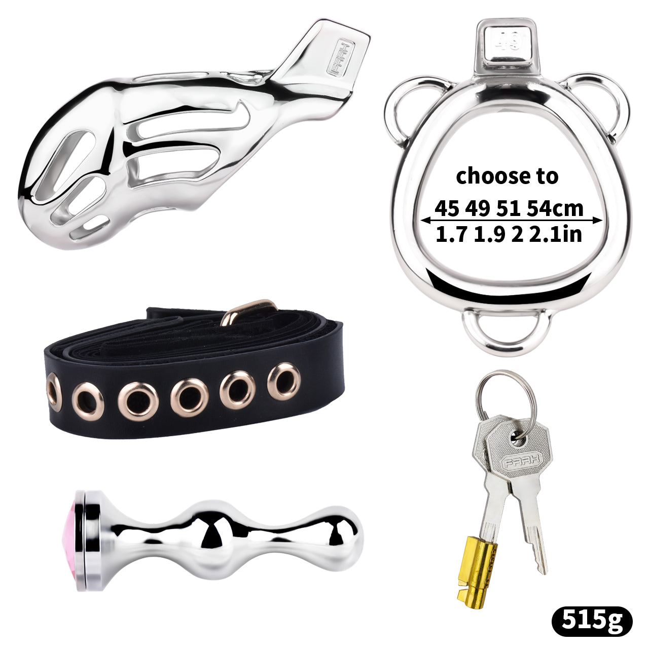 Premium Chastity Cage With Belt- Large Size | F3184L