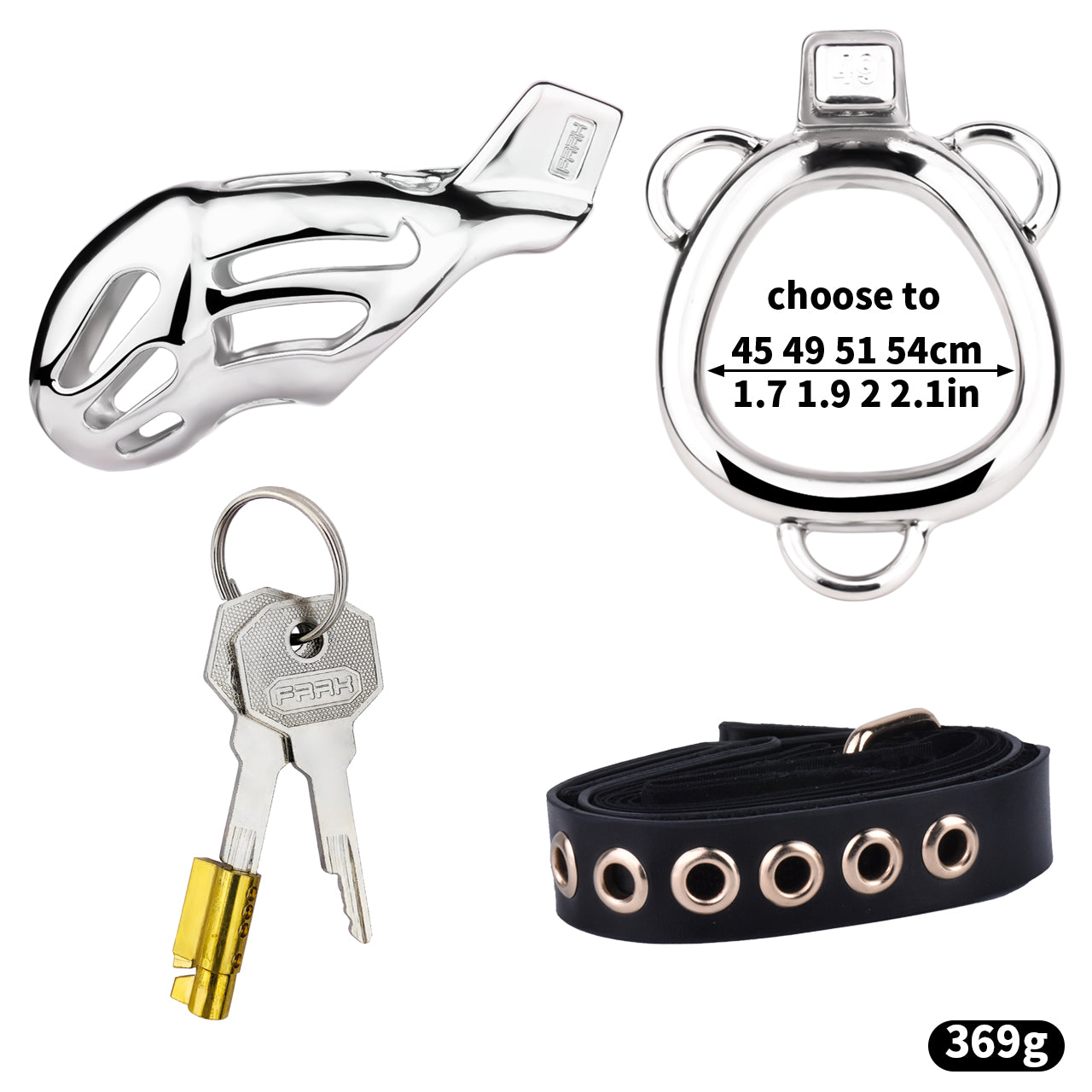 Premium Cobra Chastity Cage With Belt | F3184L