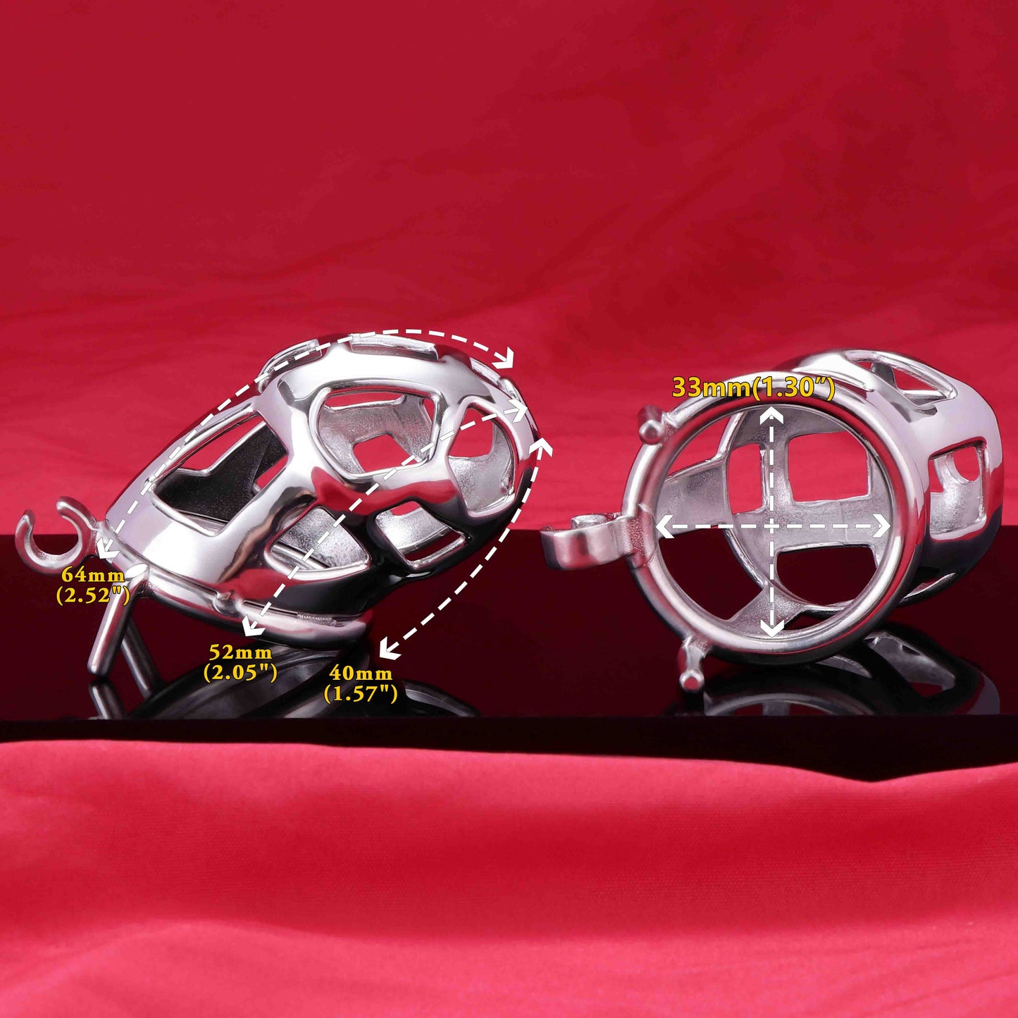 Stainless Steel Metal Standard Mamba Male Chastity Cage, F3153