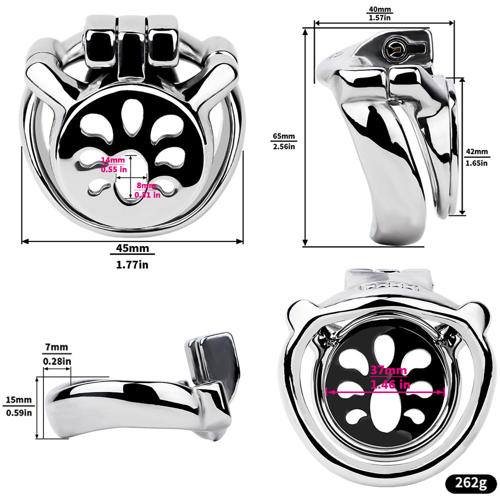 Thickened Flat Heavy Chastity Cage with Silicone Catheter