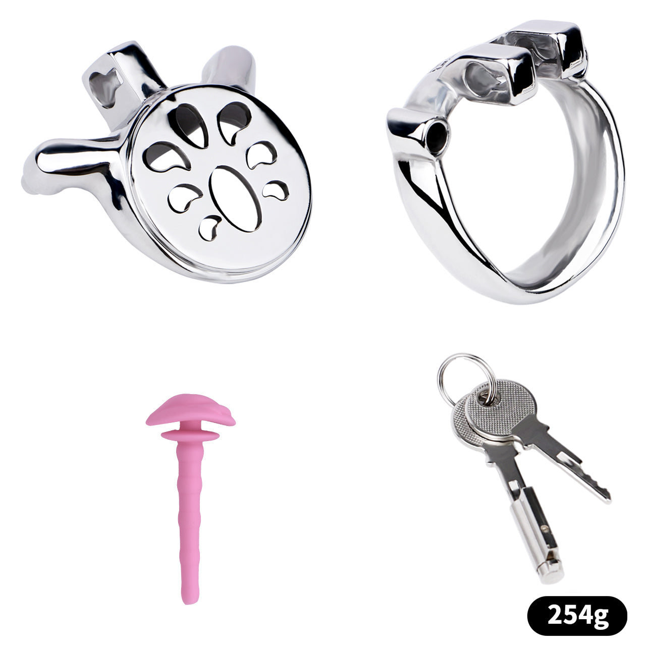 Thickened Flat Heavy Chastity Cage with Silicone Catheter