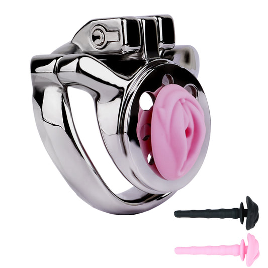 Thickened Flat Heavy Chastity Cage with Silicone Catheter