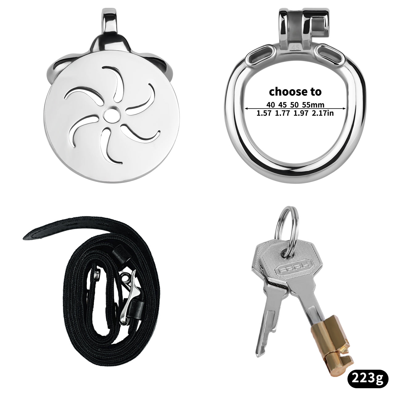 Whirlwind Pattern Flat Chastity Cage