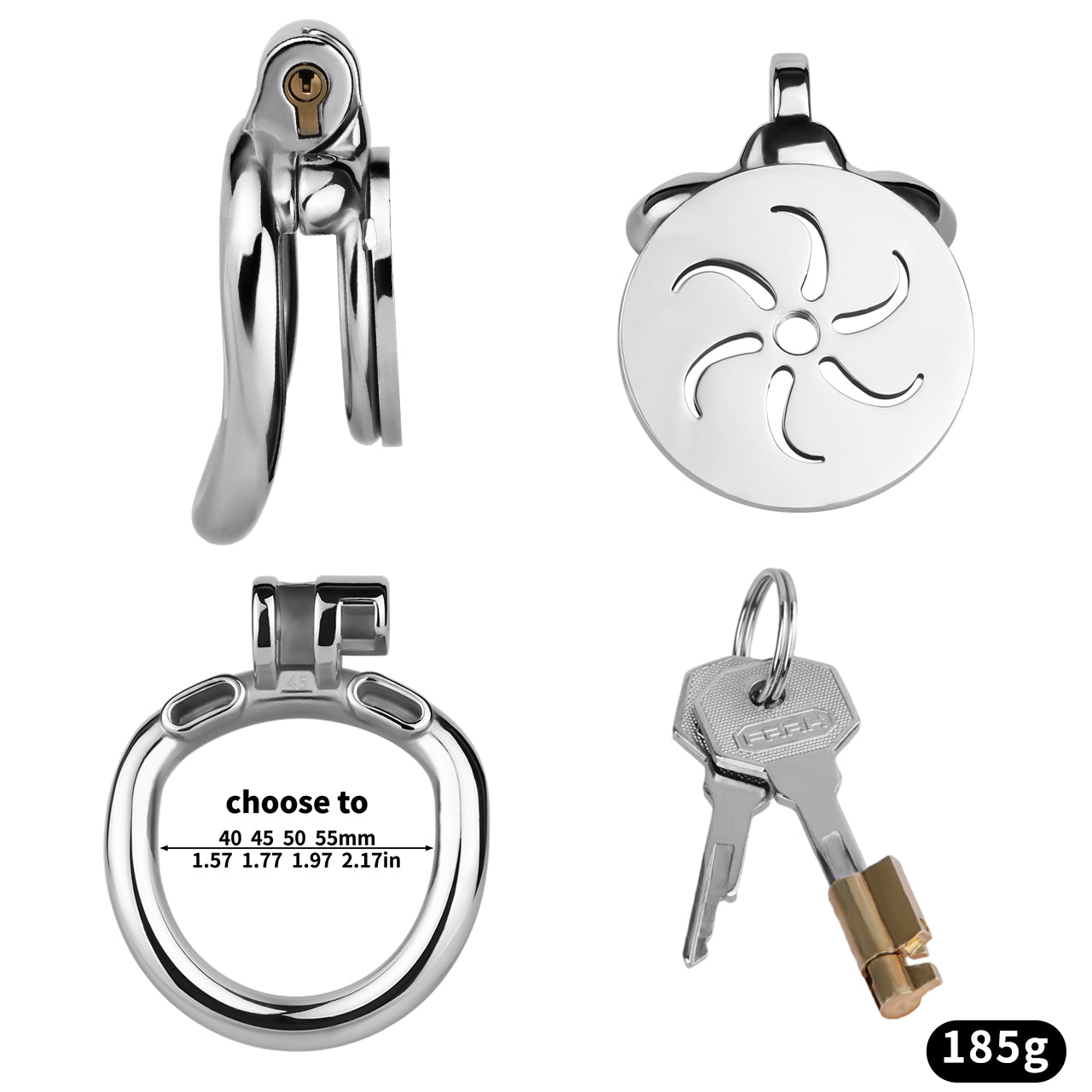 Whirlwind Pattern Flat Chastity Cage