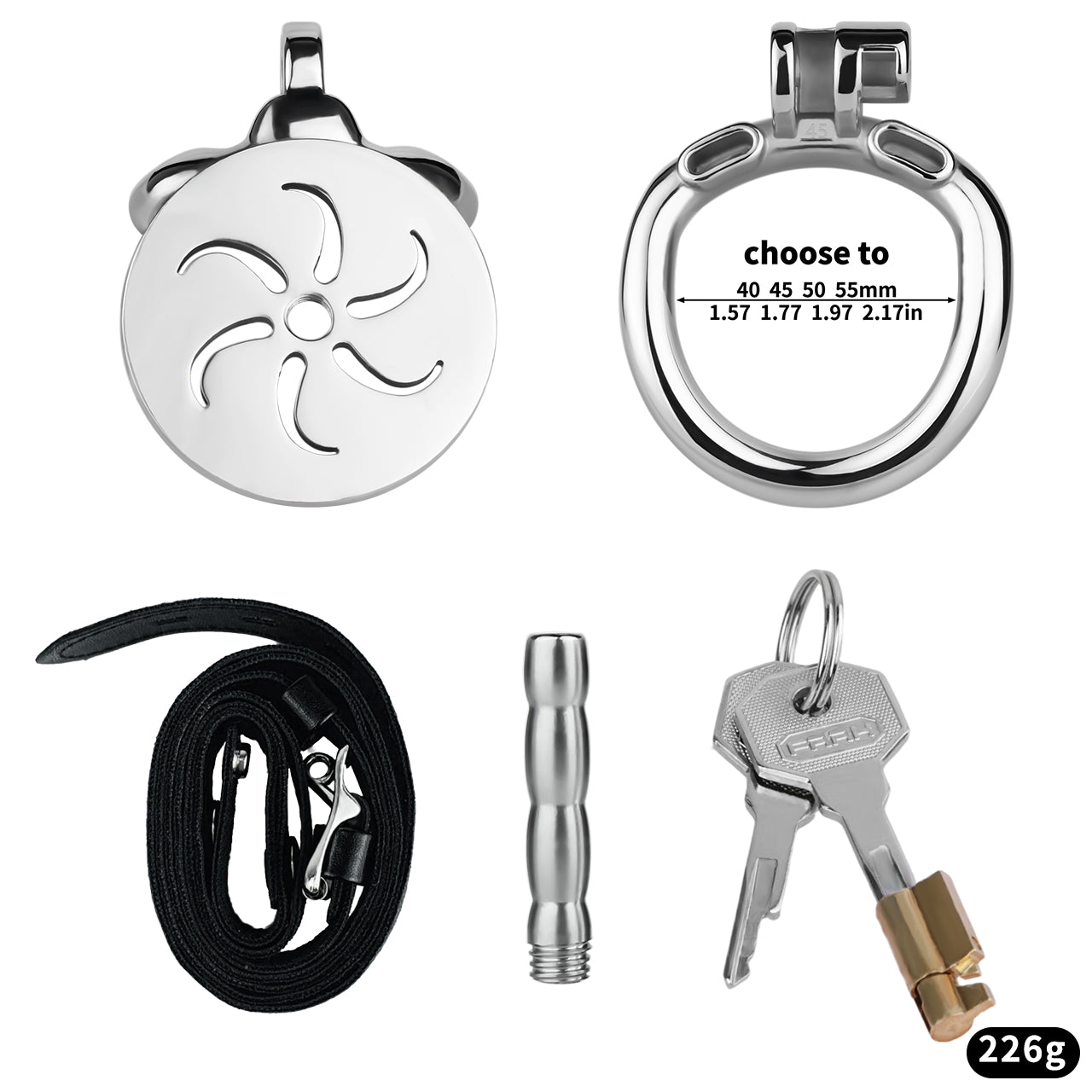 Whirlwind Pattern Flat Chastity Cage
