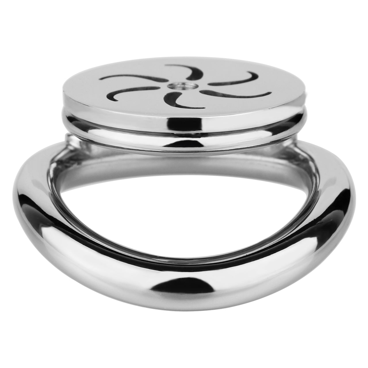 Whirlwind Pattern Flat Chastity Cage