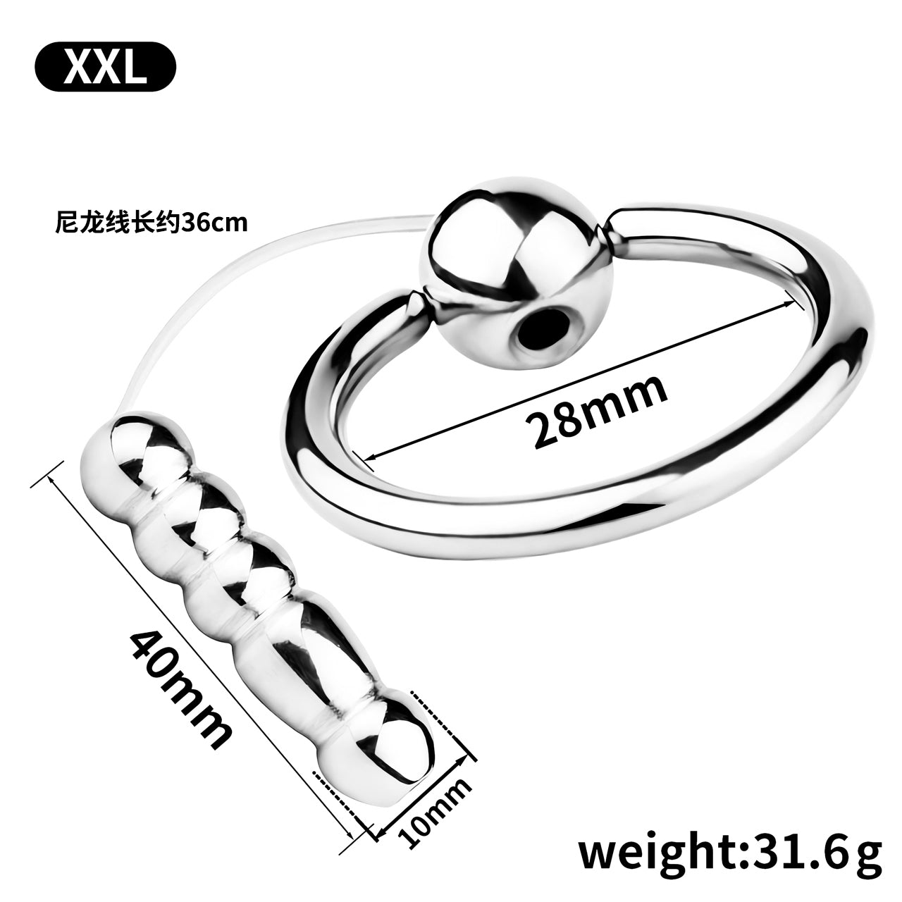 Ribbed-Shaped Prostate Massager with Nylon Cord and Pull Ring | F3209 - FRRK