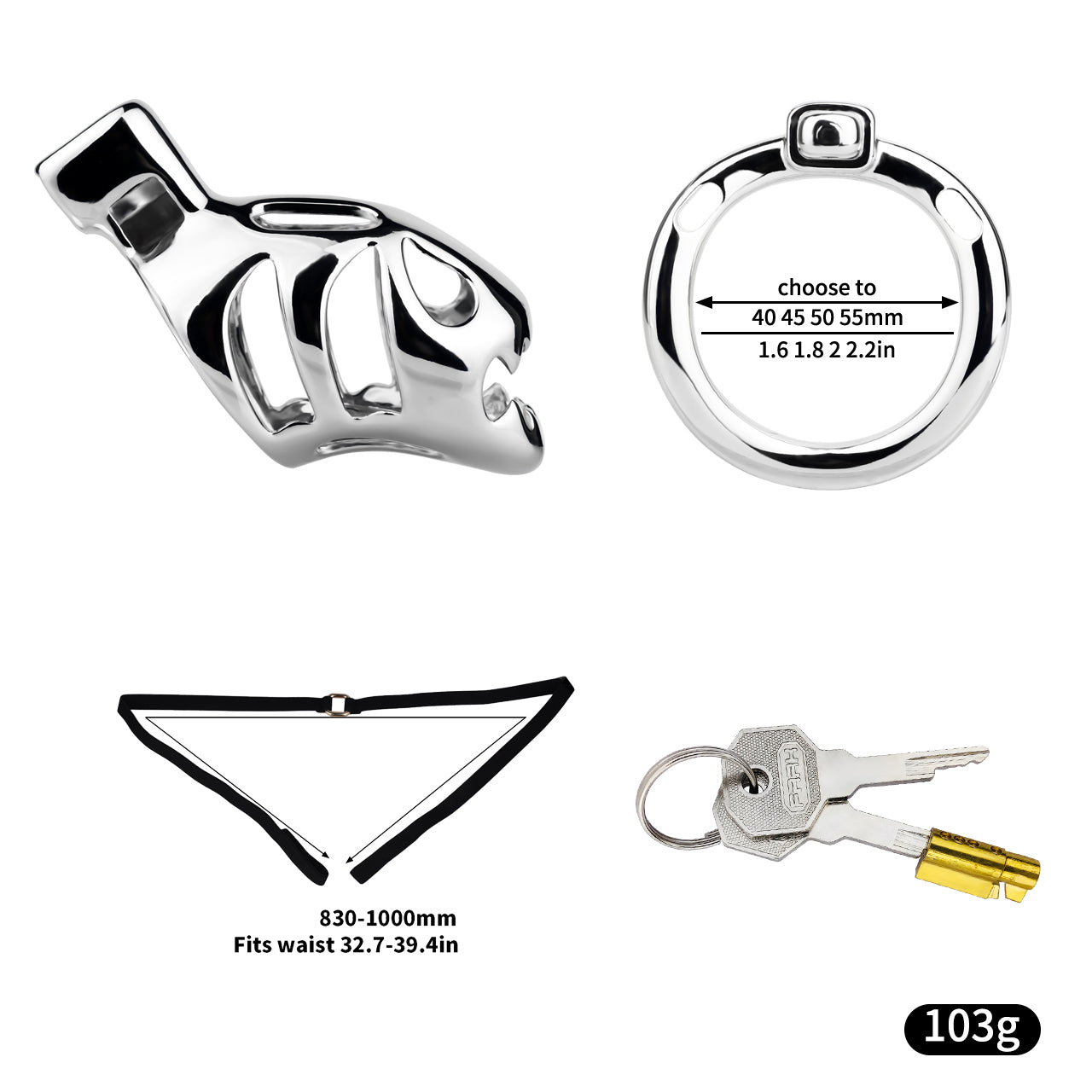 Big-Mouth Predator Aluminum Alloy Chastity Cage