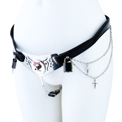 Lockable Harness Bondage Inverted Chastity Pants | F364A