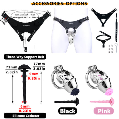 Metal Chastity Dick Locking Cage- Silver