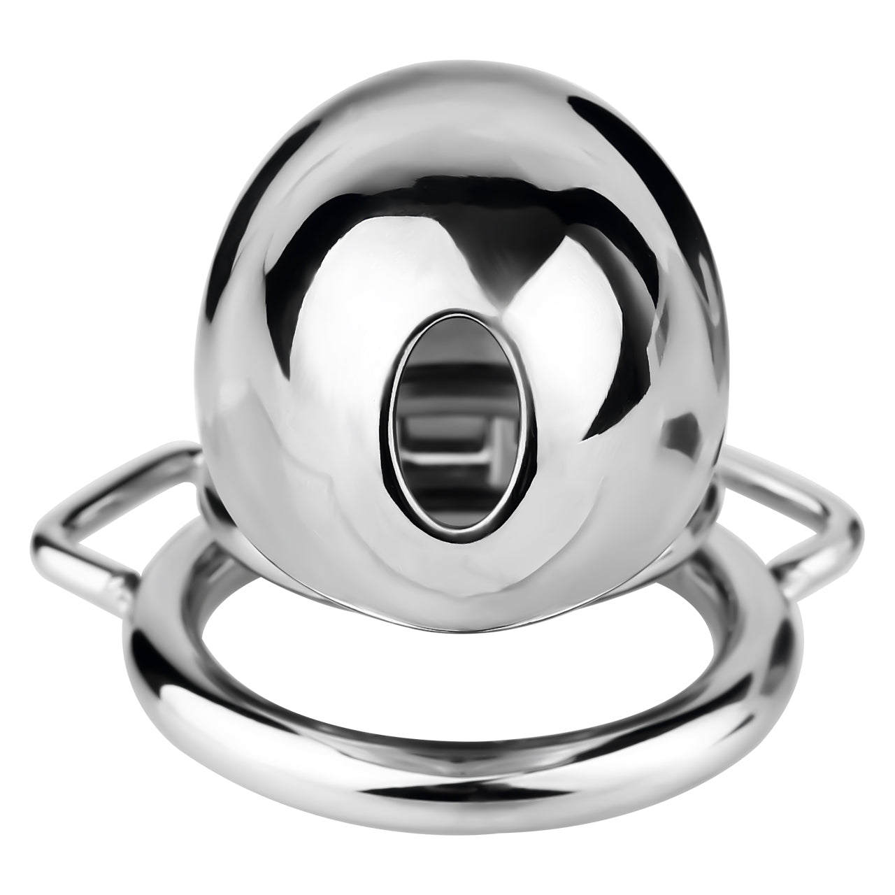 Metal Chastity Dick Locking Cage- Silver
