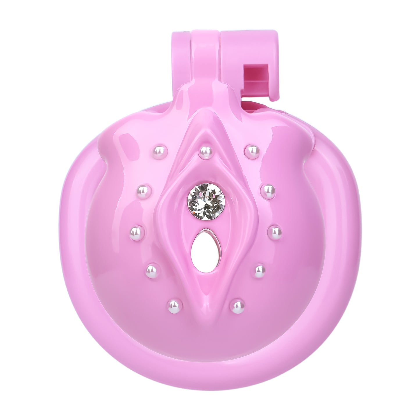 ABS Resin Rhinestone Inverted Pussy Chastity Cage | AS604