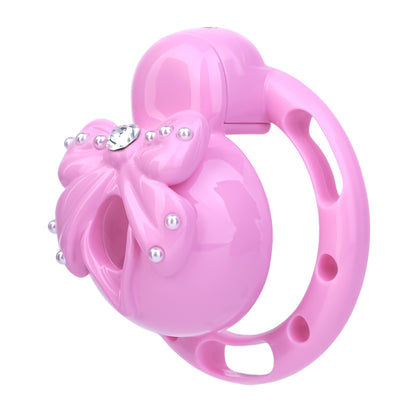ABS Resin Rhinestone Bowknot Pot Lid Chastity Cage | AS605