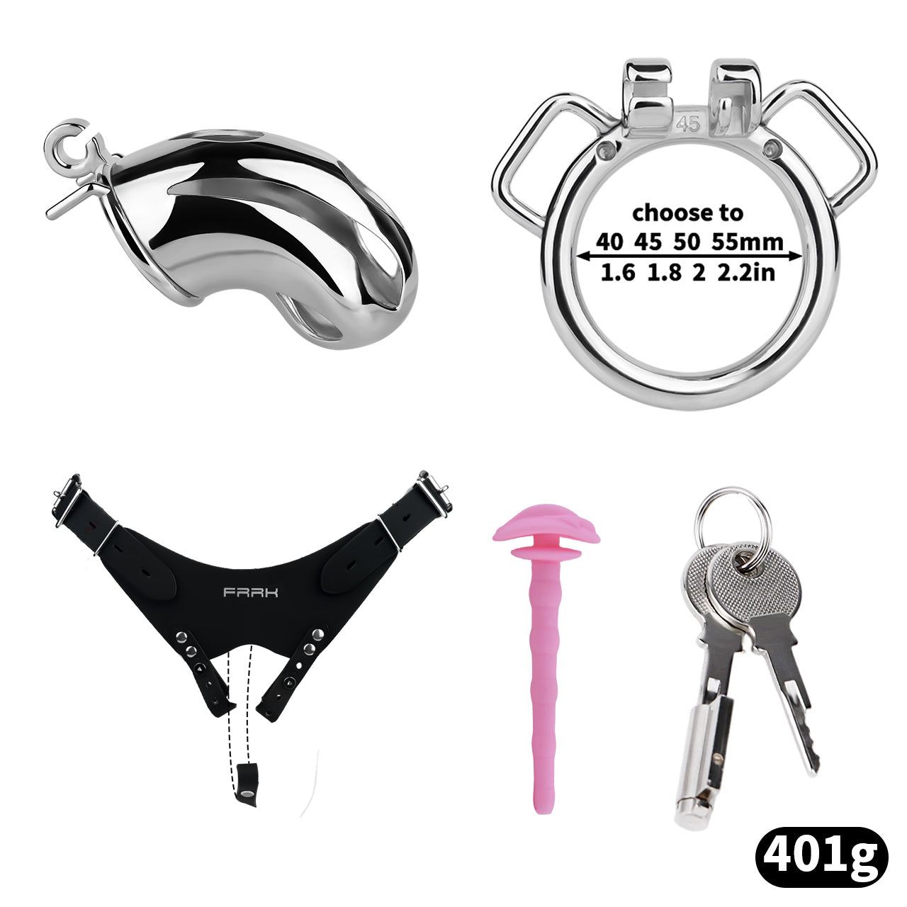 Cobra Series Mamba Chastity Cage | F312A Large Size - Silver