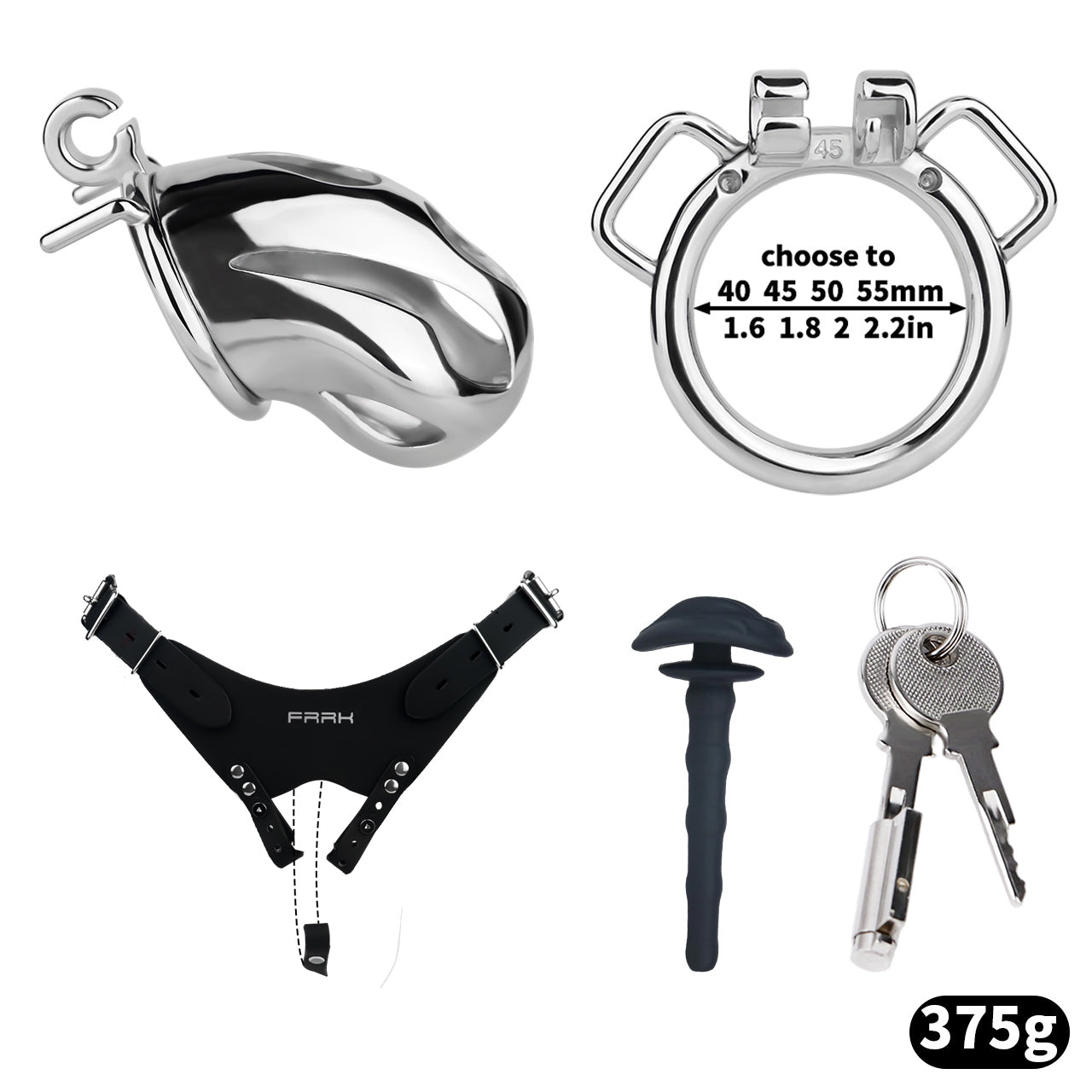 Cobra Series Mamba Chastity Cage | F312A Medium Size - Silver