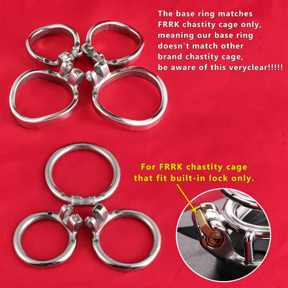 Base Rings for FRRK Metal Chastity Cage That Fit Internal Side Slide Lock System Only - FRRK