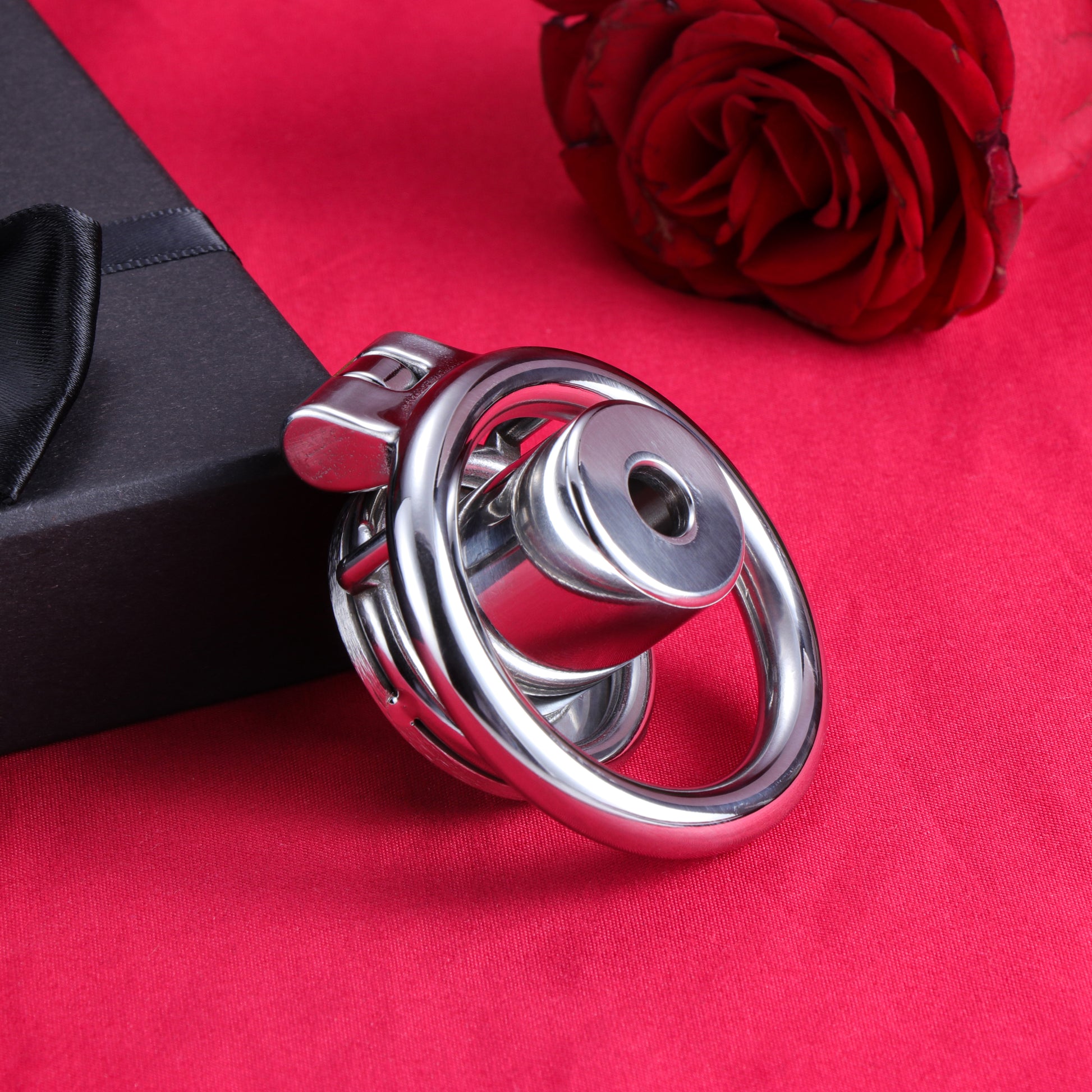 Inverted Single Cylinder Chastity Cage With Dildo & Catheter, F3407 - FRRK
