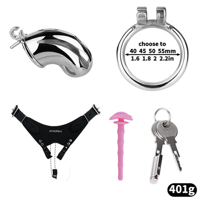 Cobra Series Mamba Chastity Cage | F312A Large Size - Silver