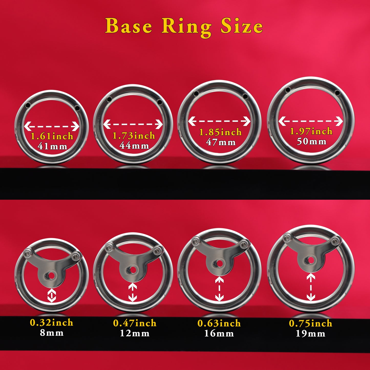 Inverted Negative Long Bar Ball Flat Chastity Cage, F3165 - FRRK