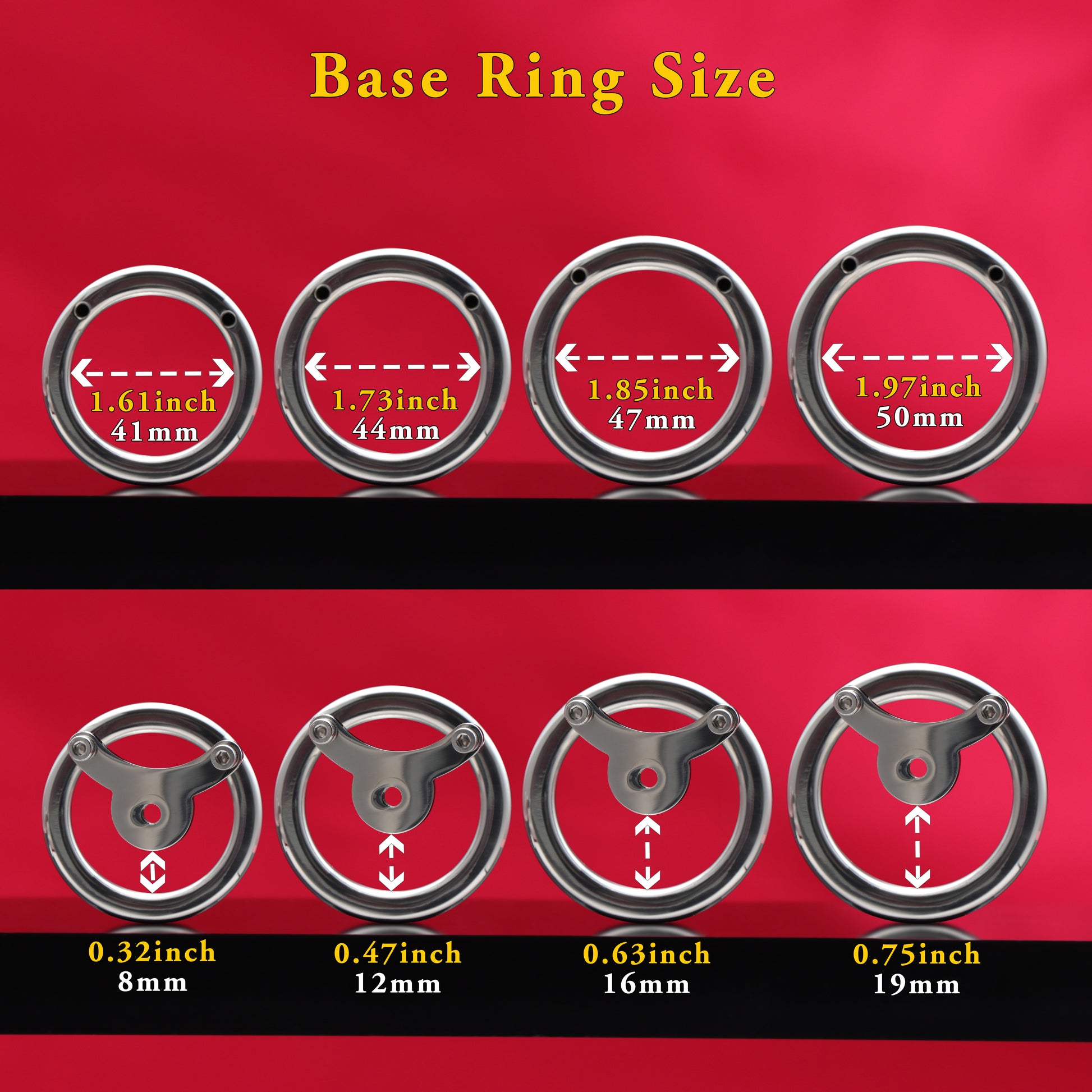 Inverted Negative Long Bar Ball Flat Chastity Cage, F3165 - FRRK